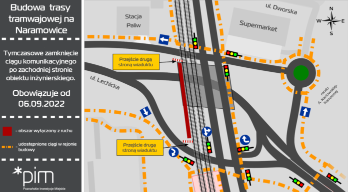 Wyłączenie z ruchu fragmentu ciągu pieszo-rowerowego nad ul. Lechicką